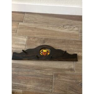 Vintage 70's/80's Wooden "MUGS" Sign Rack with Wooden Pegs for Mugs